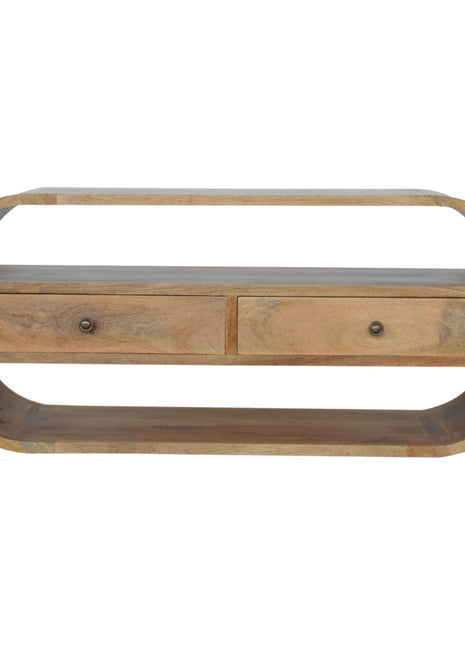 Curved Edge TV Unit with 2 Drawers