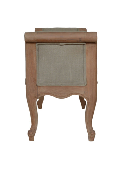 Carved French Style Mud Linen Bench