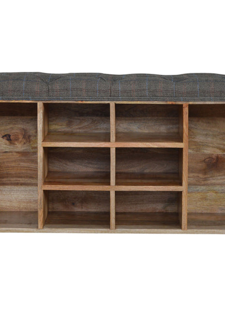 Multi Tweed Open Storage Bench