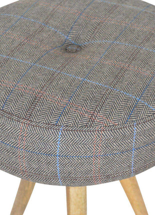 Tripod Stool with Tweed Seat Pad