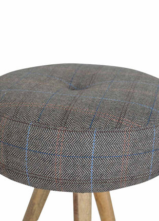Tripod Stool with Tweed Seat Pad
