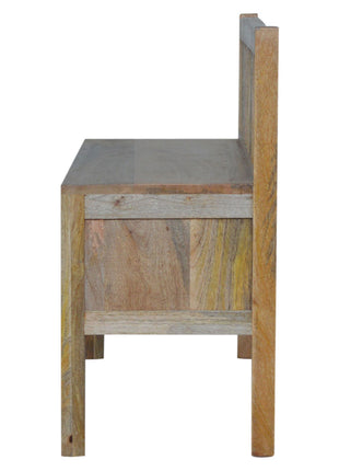 Geschnitzte Aufbewahrungsbank für Sie und Ihn