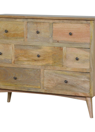 Oak-ish Solid Wood 8 Drawer Chest