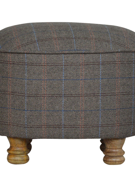 Oval Multi Tweed Foot Stool