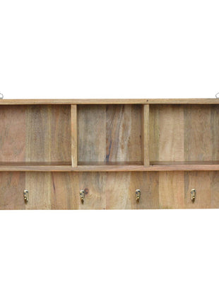 Floating Coat Rack with 3 Shelves