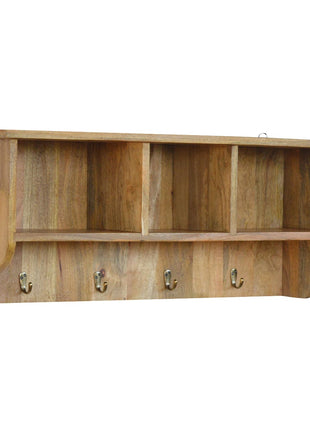 Floating Coat Rack with 3 Shelves