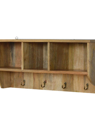 Floating Coat Rack with 3 Shelves