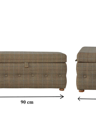 Multi Tweed Button Fooststool