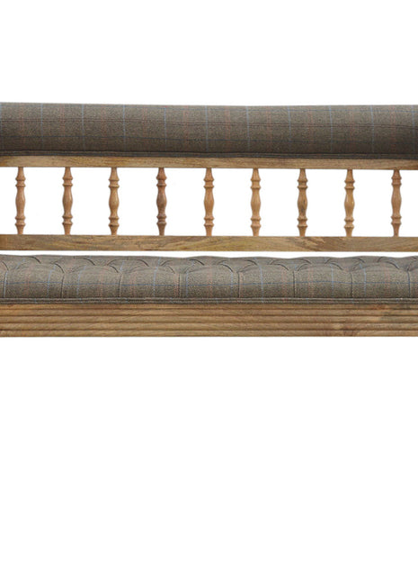 Banco de botones profundos de tweed múltiple