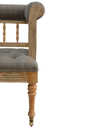 Multi Tweed Deep Button Bench