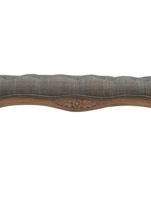 Multi Tweed Carved Bedroom Bench
