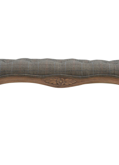 Banco de dormitorio tallado en tweed multicolor