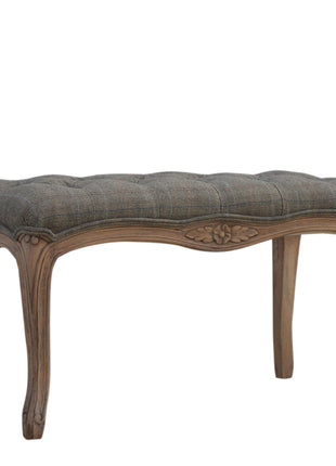 Multi Tweed Carved Bedroom Bench