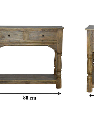 Solid Mango 2 Drawer Console