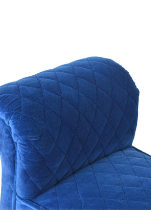 Royal Blue Quilted Velvet Bench