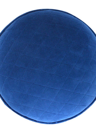 Quilted Blue Velvet Footstool
