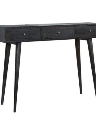 Ash Black 3 Drawer Console Table