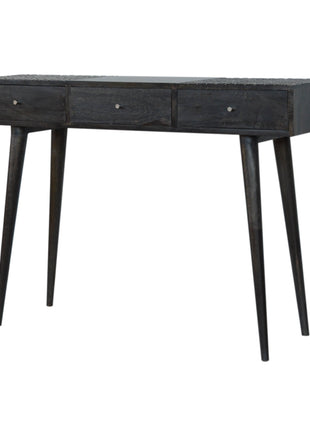 Ash Black 3 Drawer Console Table
