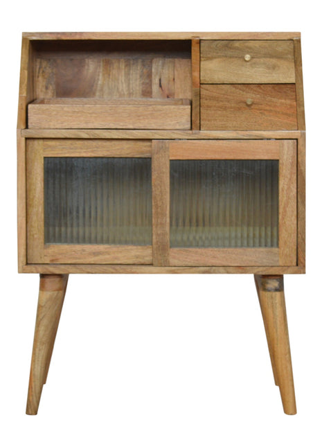 Multi Drawer Glass Bedside