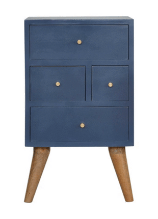 Navy 4 Drawer Bedside