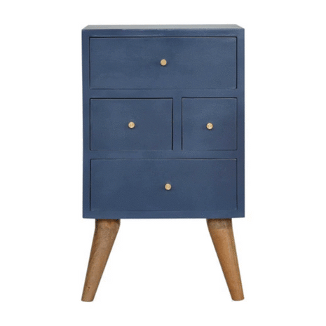 Navy 4 Drawer Bedside