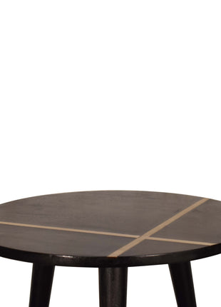 Walnut Gold Inlay End Table