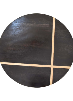 Walnut Gold Inlay End Table