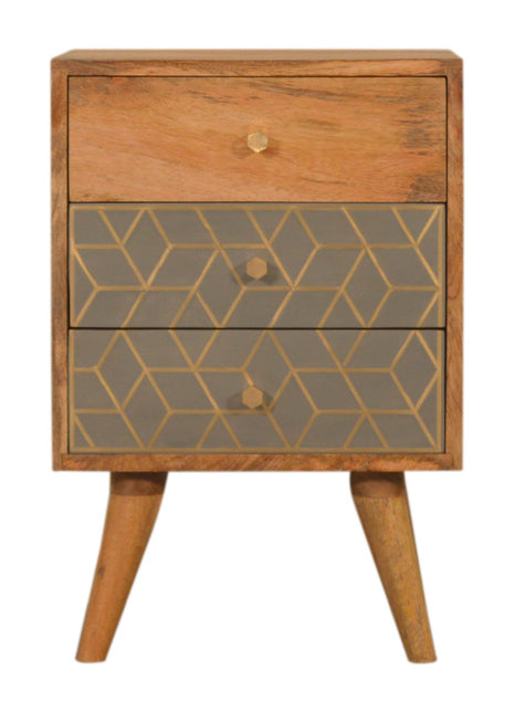 Dice 3 Drawer Bedside