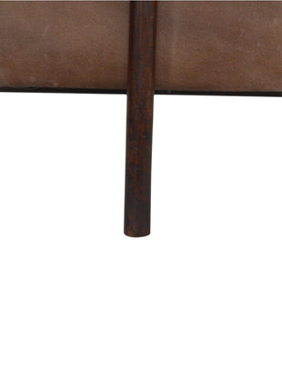 Brown Solid Leather Footstool