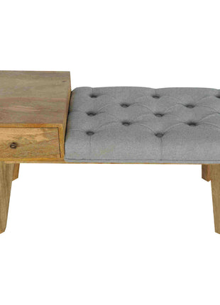 Graue Tweedbank mit 1 Schublade