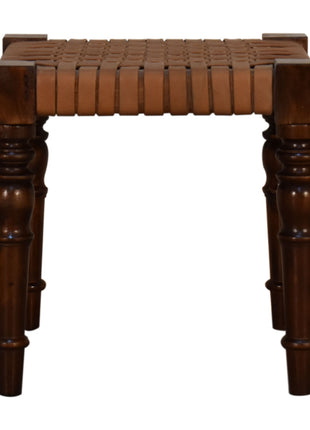 Woven Leather Footstool