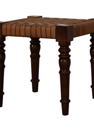 Woven Leather Footstool