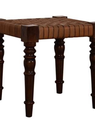 Woven Leather Footstool