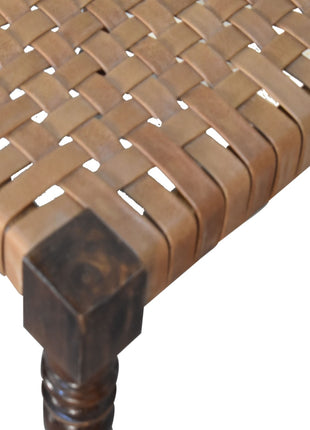 Woven Leather Footstool