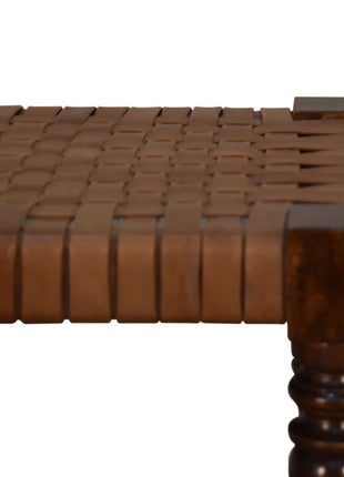 Woven Leather Footstool
