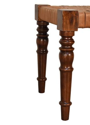 Woven Leather Footstool