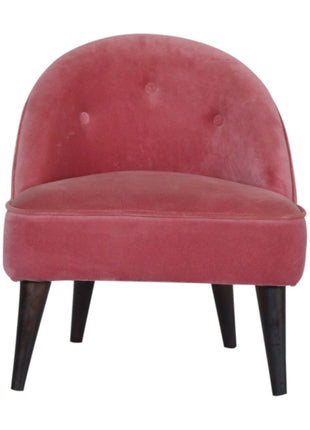 Pink Velvet Deep Button Chair