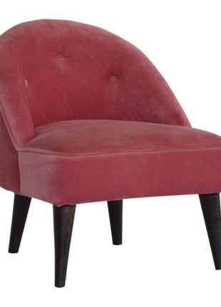 Pink Velvet Deep Button Chair