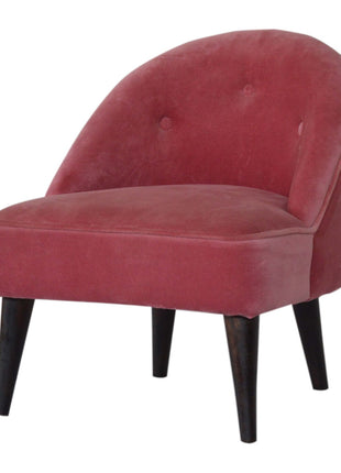 Pink Velvet Deep Button Chair