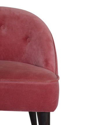 Pink Velvet Deep Button Chair