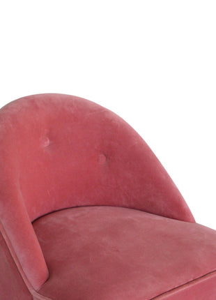 Pink Velvet Deep Button Chair