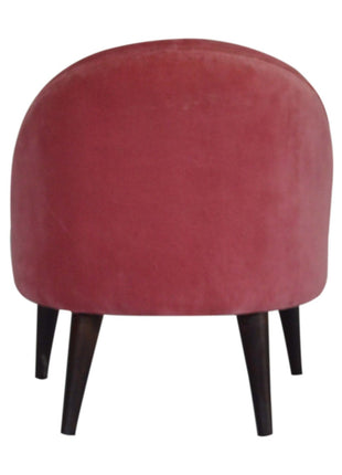 Pink Velvet Deep Button Chair
