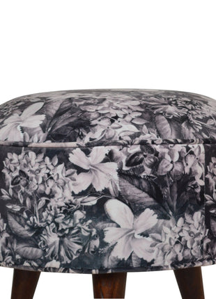 Floral Print Footstool