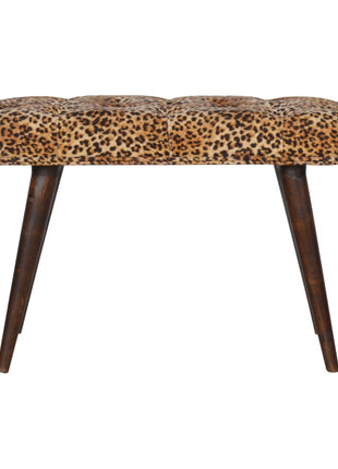 Leopard Print Deep Button Bench