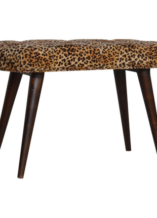 Leopard Print Deep Button Bench