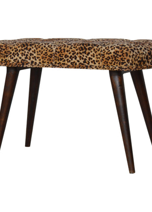 Leopard Print Deep Button Bench