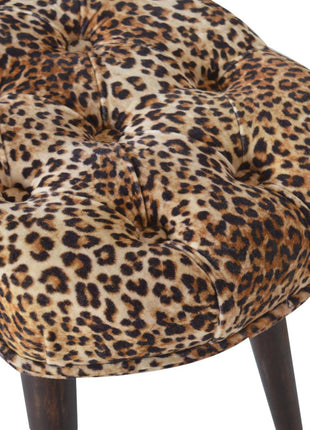 Leopard Print Deep Button Bench