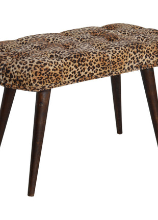 Leopard Print Deep Button Bench