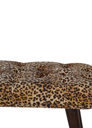 Leopard Print Deep Button Bench