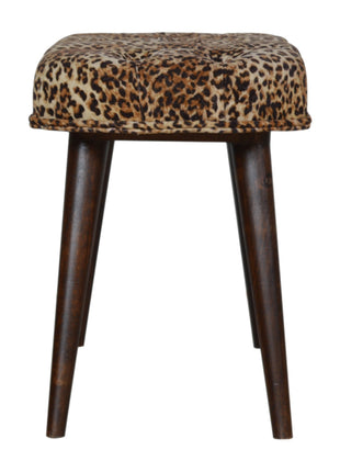 Leopard Print Deep Button Bench